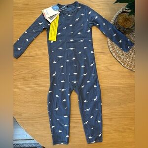Magnetic Me Navy Dinosaur Print Kids Footie